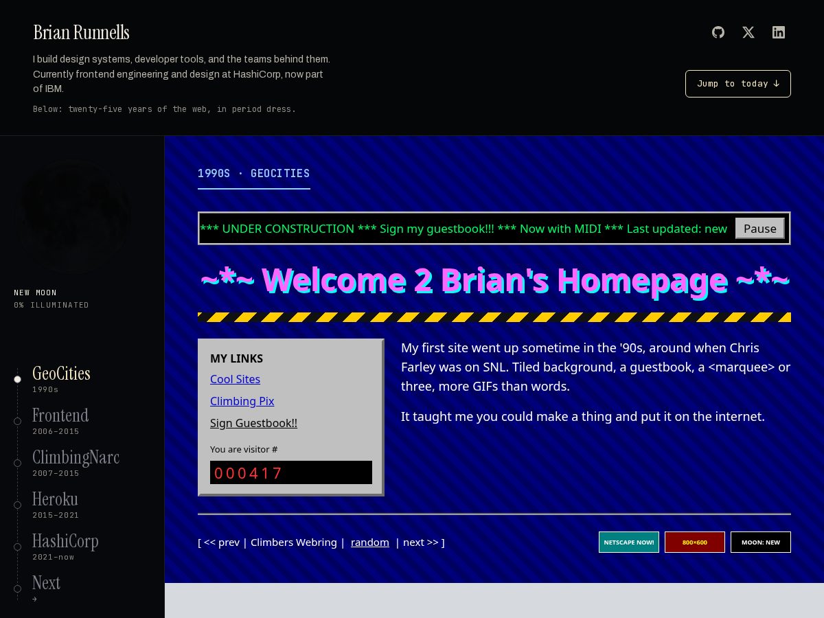 Landing-page snapshot of brianrunnells.com