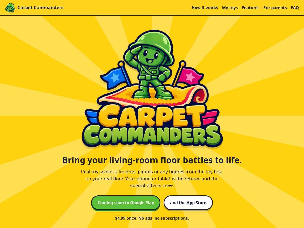 Landing-page snapshot of carpetcommanders.com