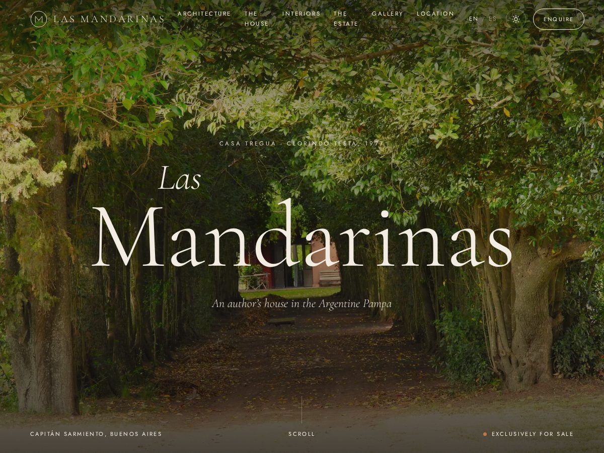 Landing-page snapshot of casalasmandarinas.com