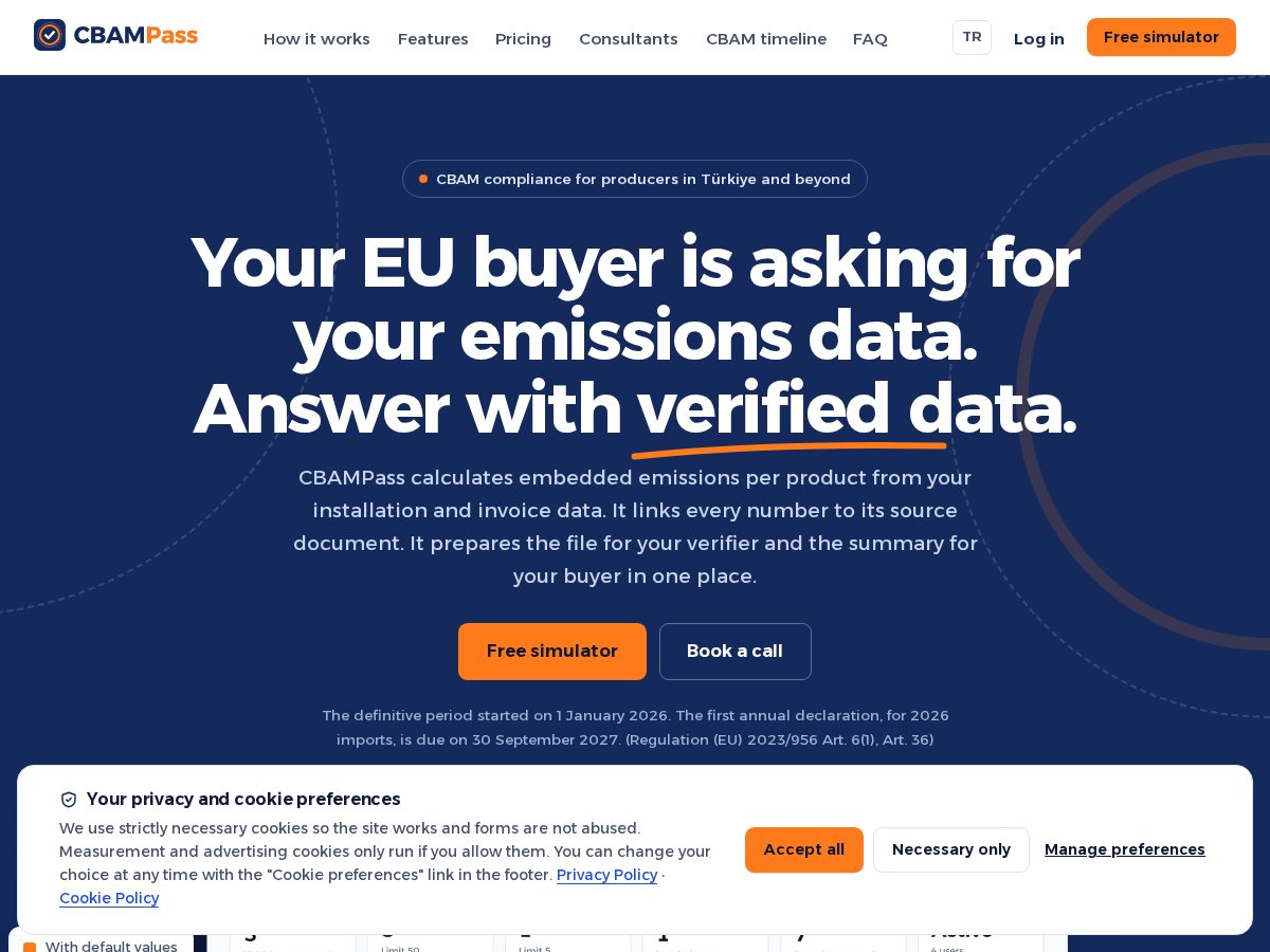 Landing-page snapshot of cbampass.com