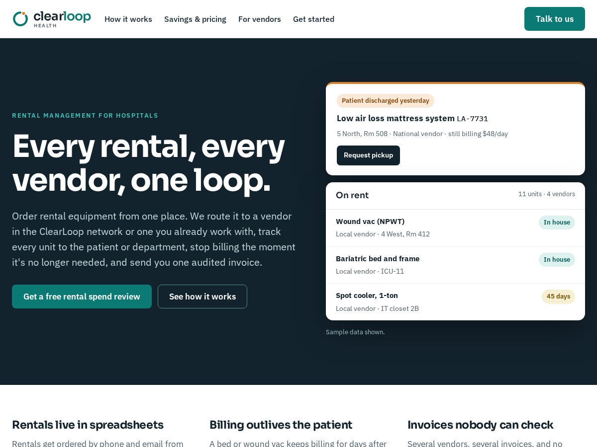 Landing-page snapshot of clearloophealth.com