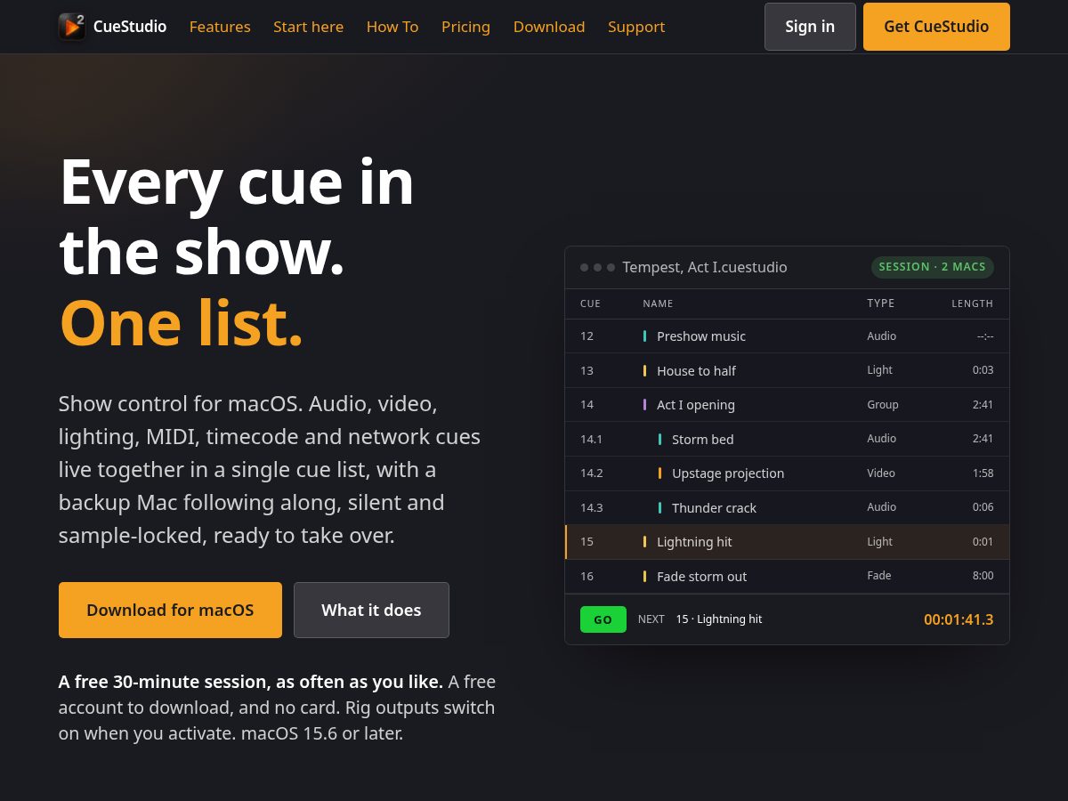 Landing-page snapshot of cuestudio.net