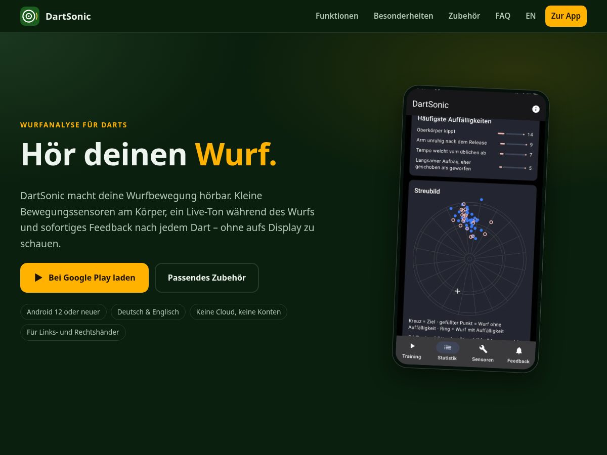 Landing-page snapshot of dartsonic.com
