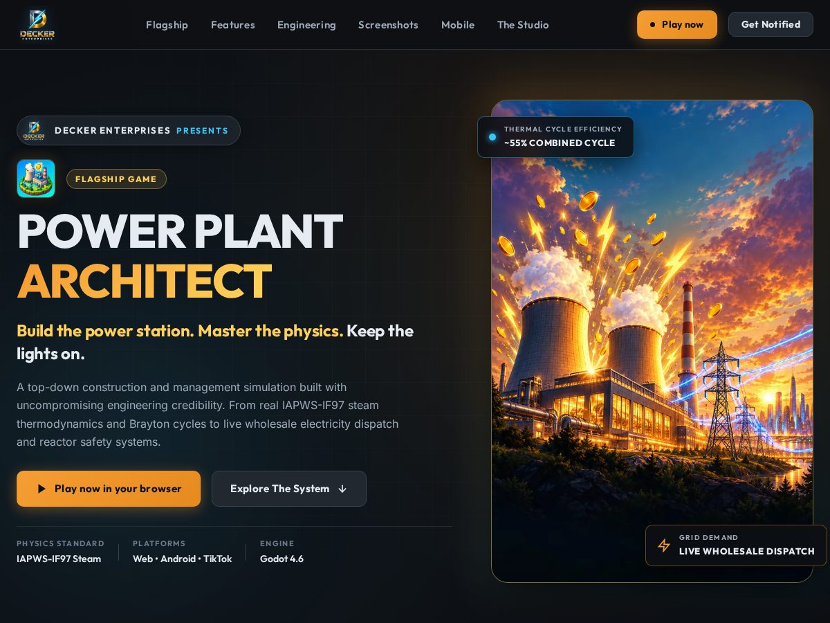 Landing-page snapshot of decker.enterprises
