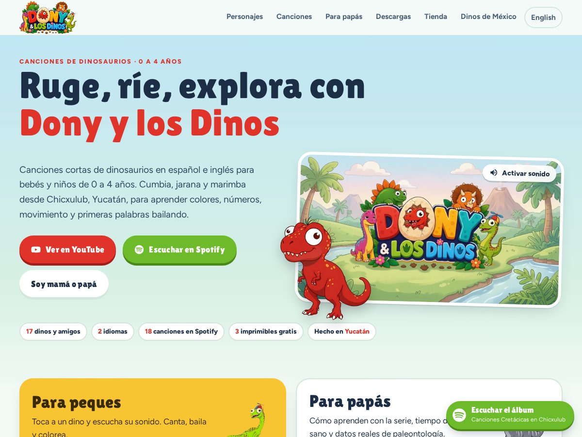 Landing-page snapshot of donydino.com