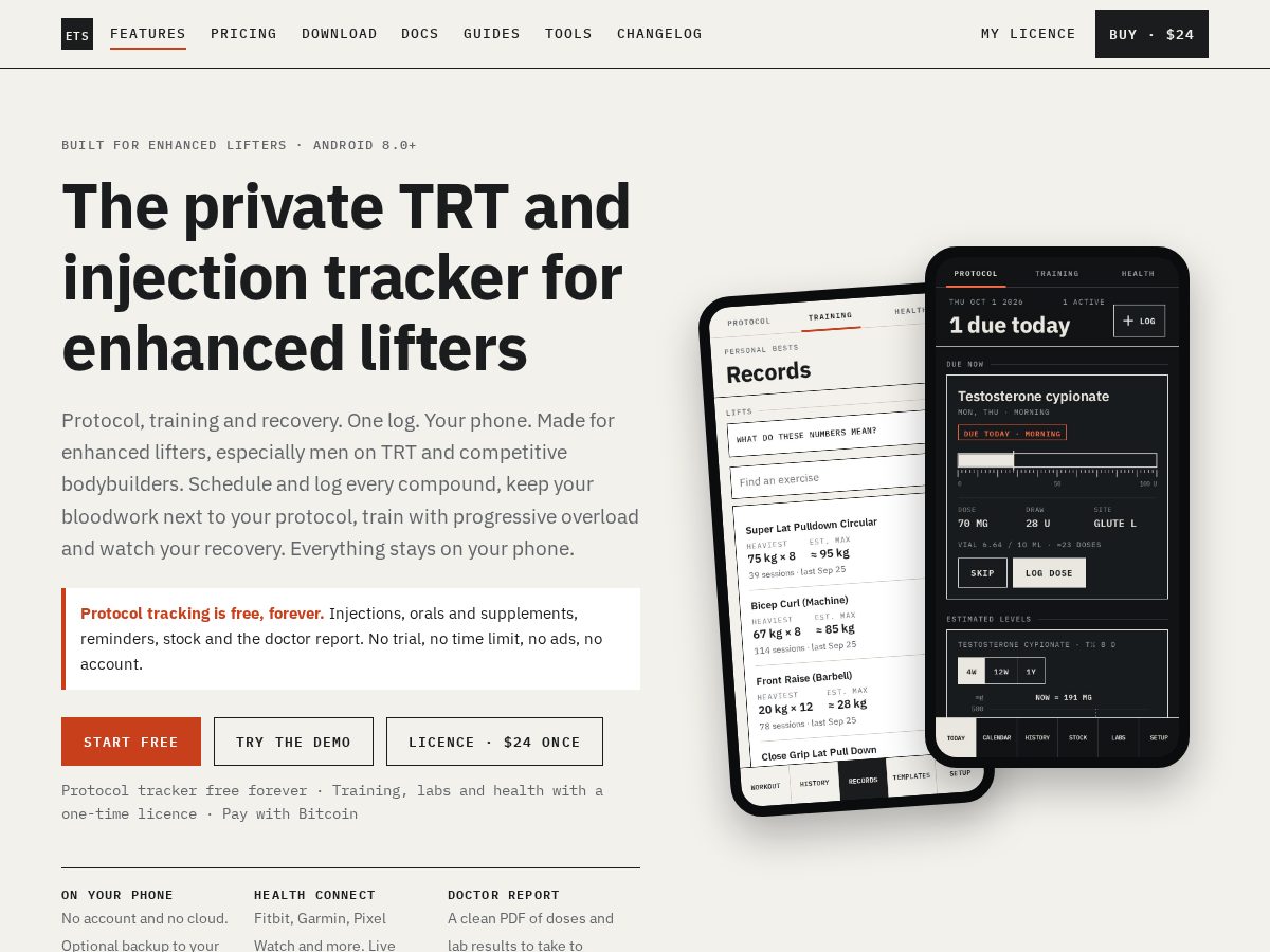Landing-page snapshot of enhancedtraining.app