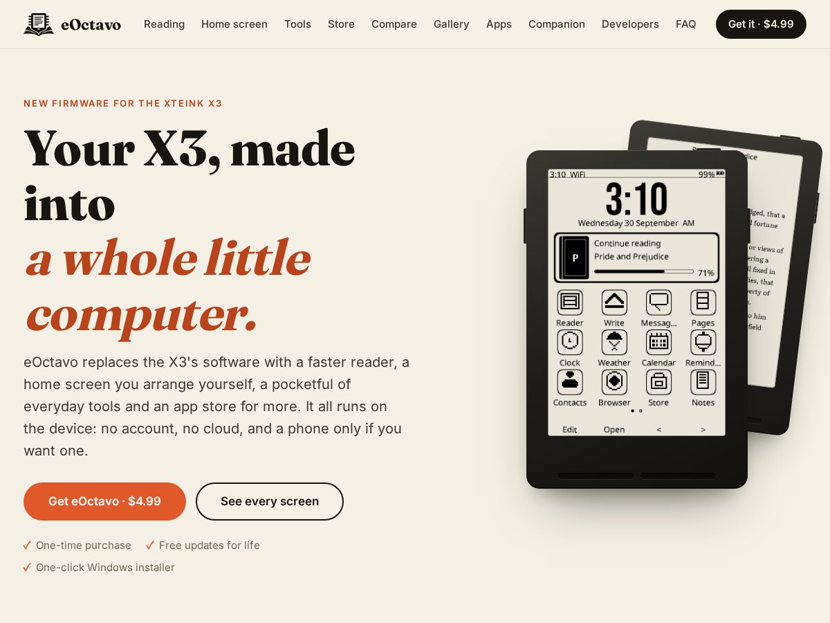 Landing-page snapshot of eoctavo.com