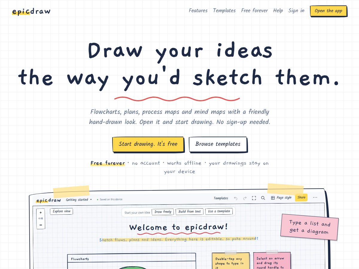 Landing-page snapshot of epicdraw.app