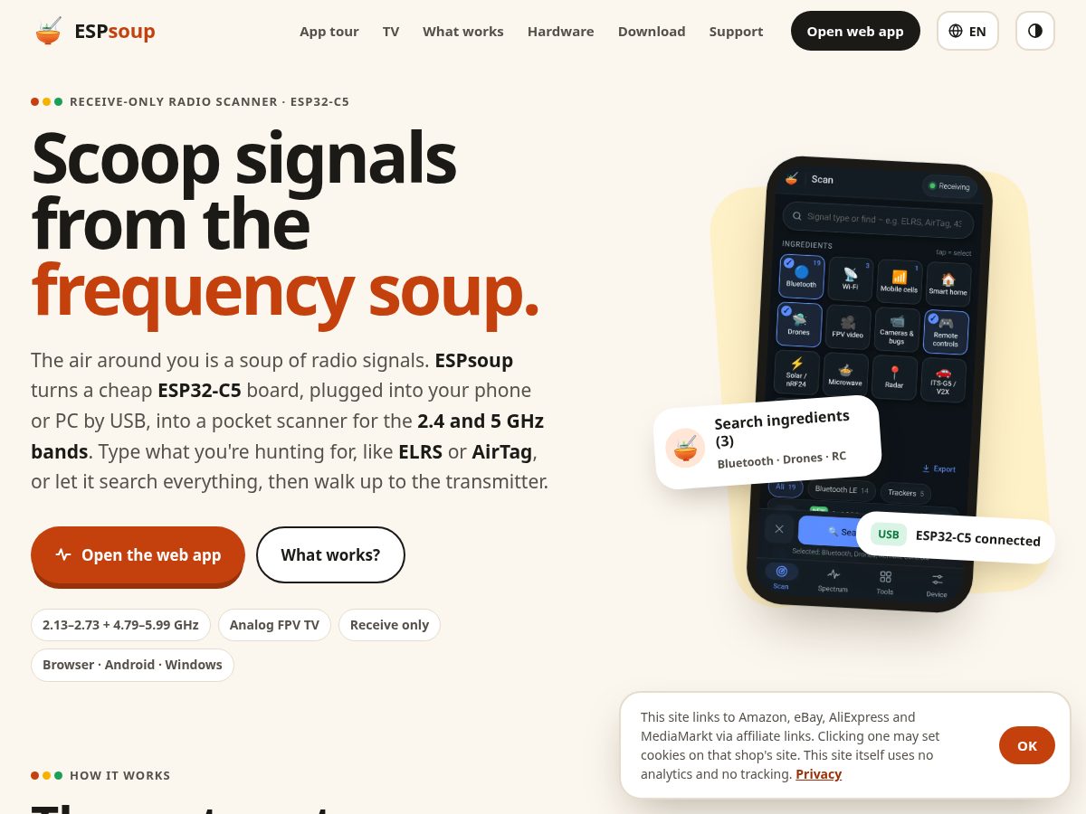 Landing-page snapshot of espsoup.com