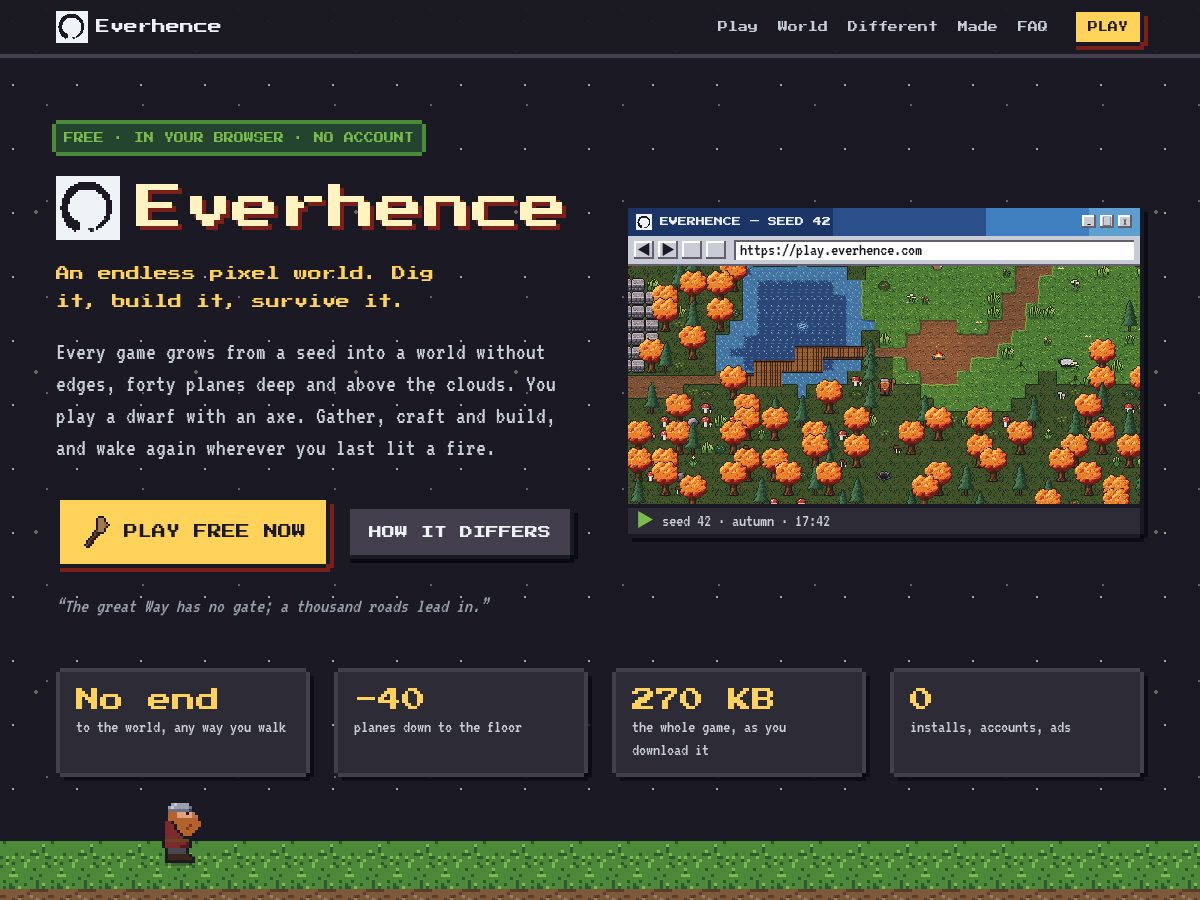 Landing-page snapshot of everhence.com
