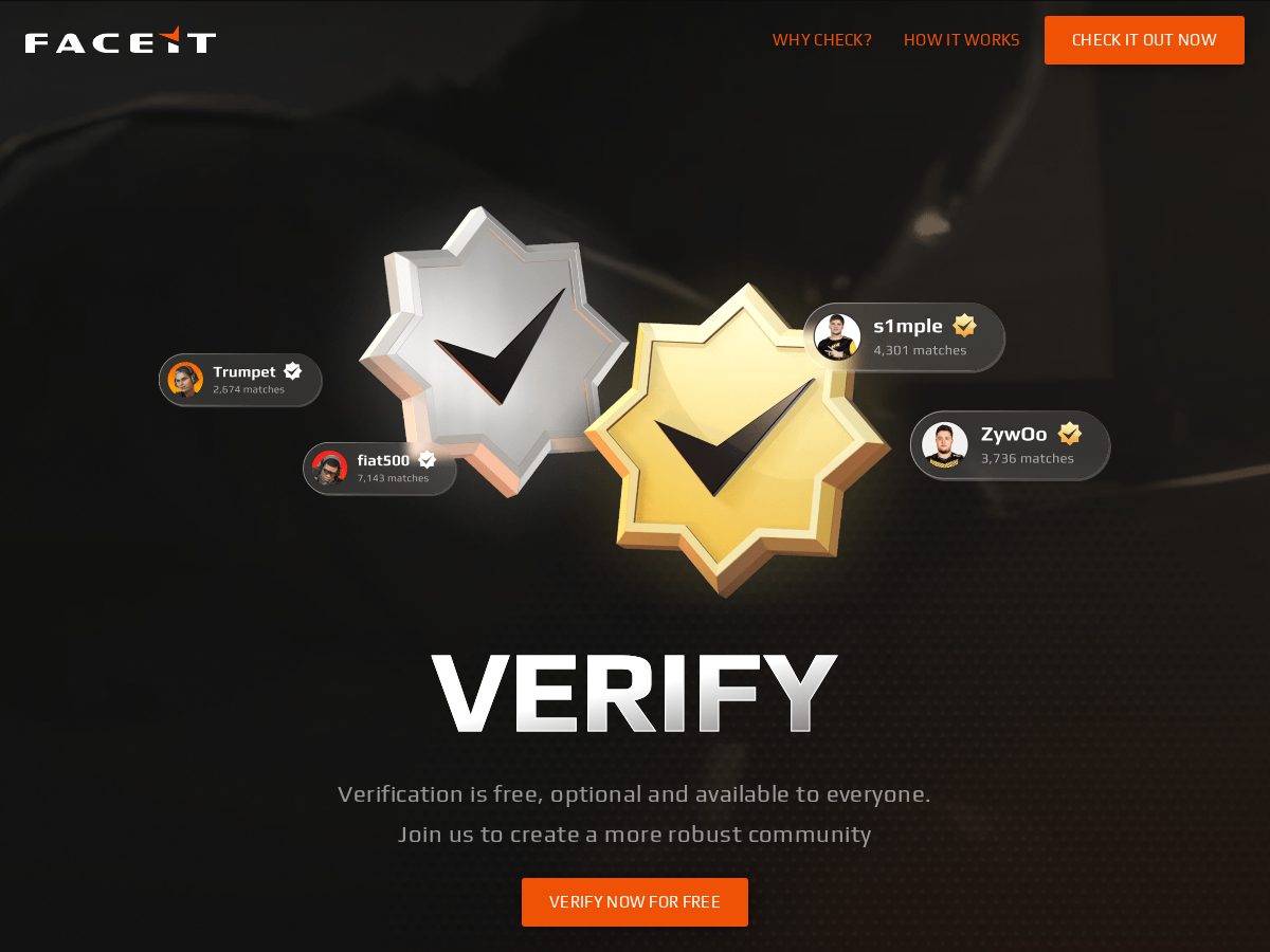 Landing-page snapshot of faceit-aunthefication.com