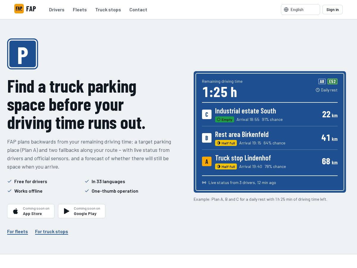 Landing-page snapshot of fap-park.app