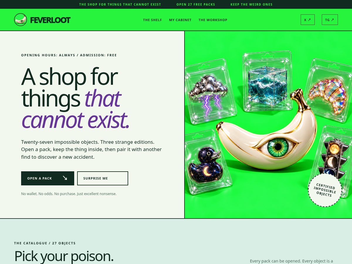 Landing-page snapshot of feverloot.shop