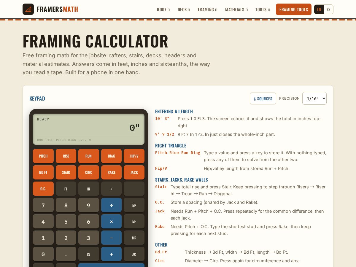 Landing-page snapshot of framersmath.com
