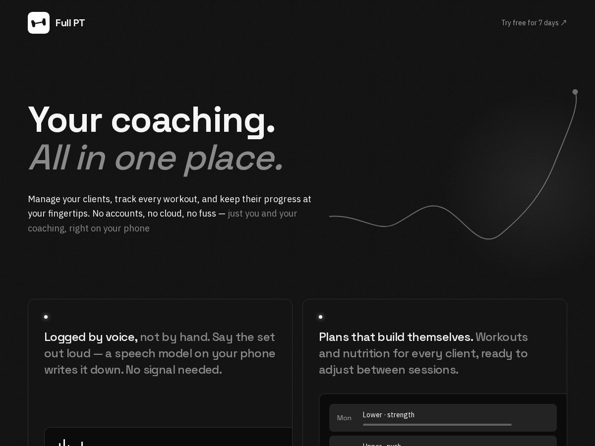 Landing-page snapshot of fullpt.com