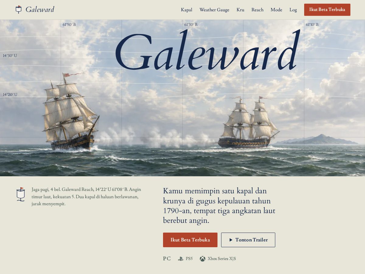 Landing-page snapshot of galeward.com