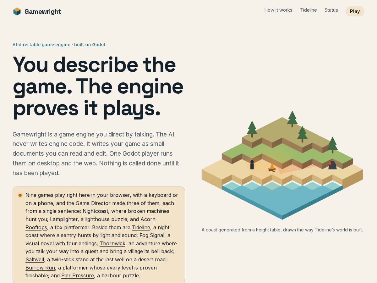 Landing-page snapshot of gamewright.diy