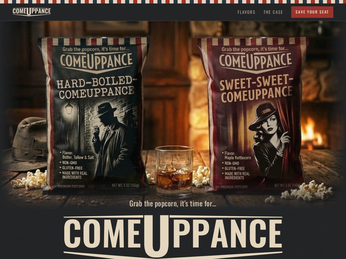 Landing-page snapshot of getcomeuppance.com