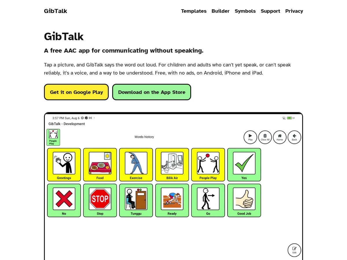 Landing-page snapshot of gibtalk.com