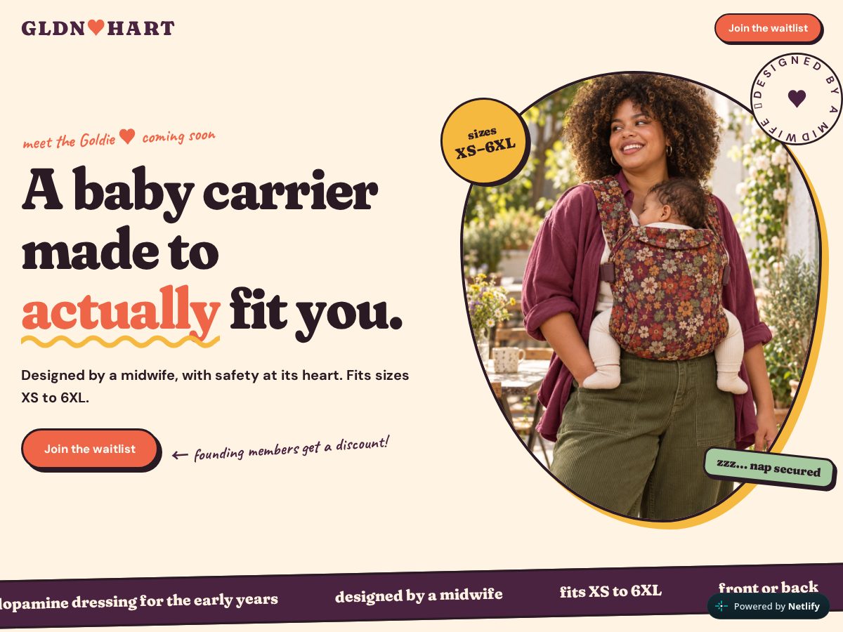 Landing-page snapshot of gldnhart.com