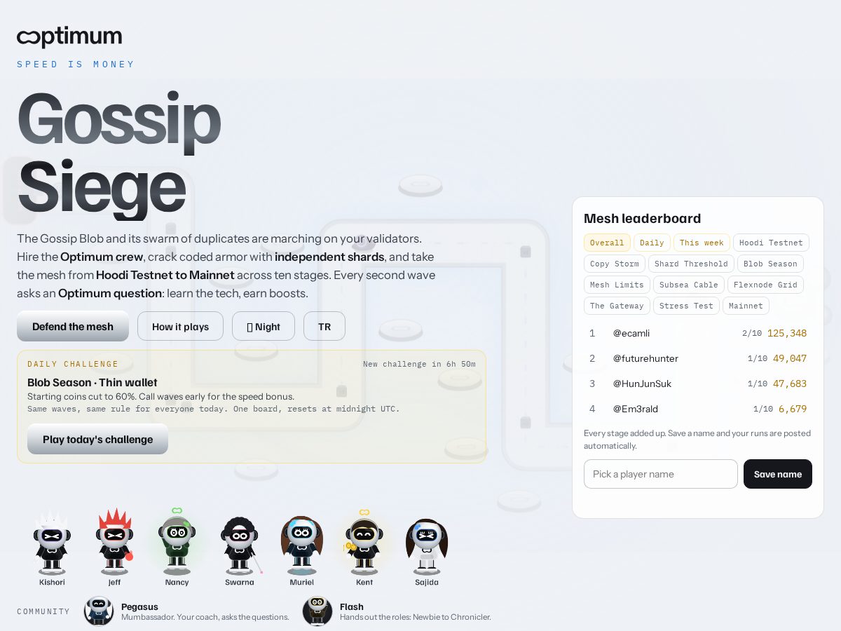 Landing-page snapshot of gossipsiege.xyz