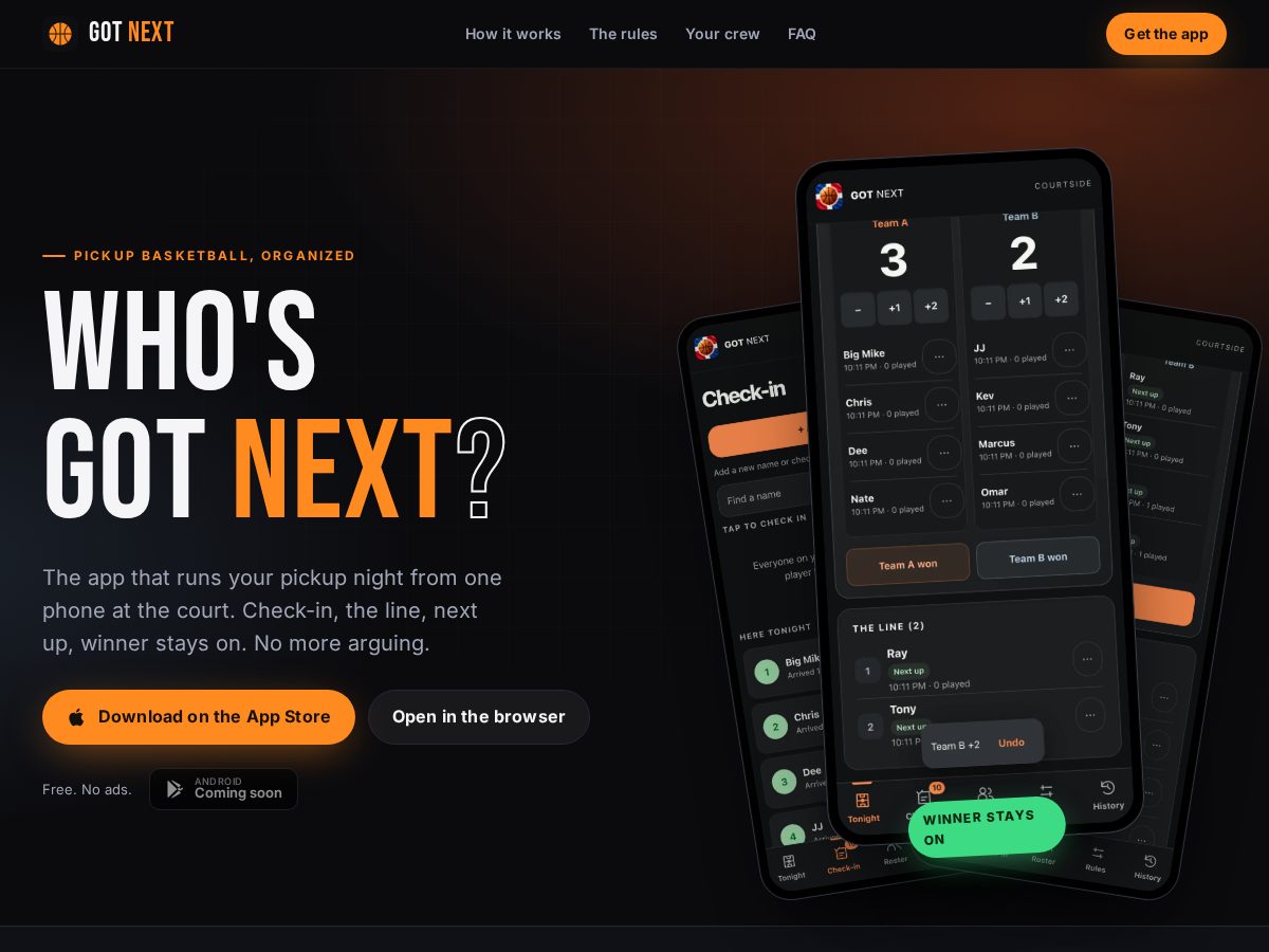 Landing-page snapshot of gotnextpickup.com