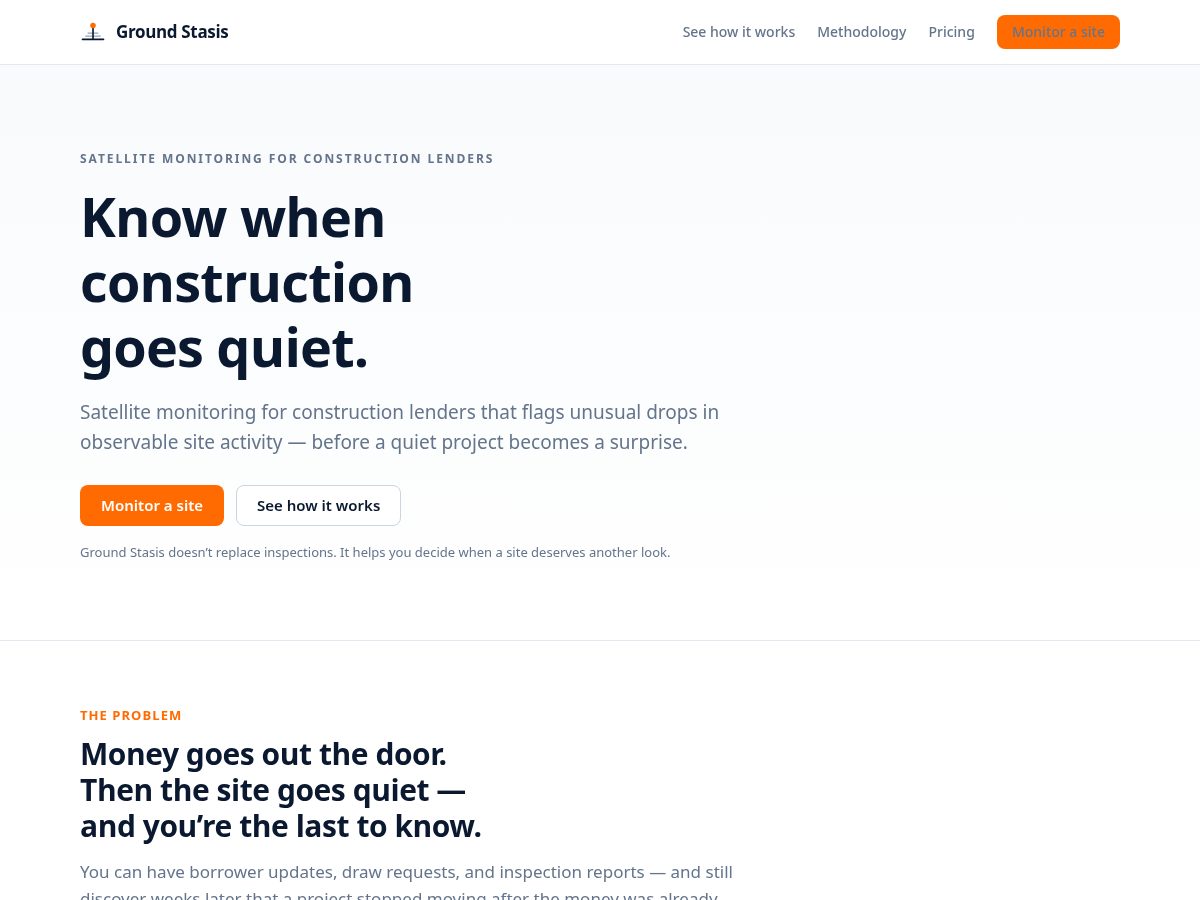Landing-page snapshot of groundstasis.com