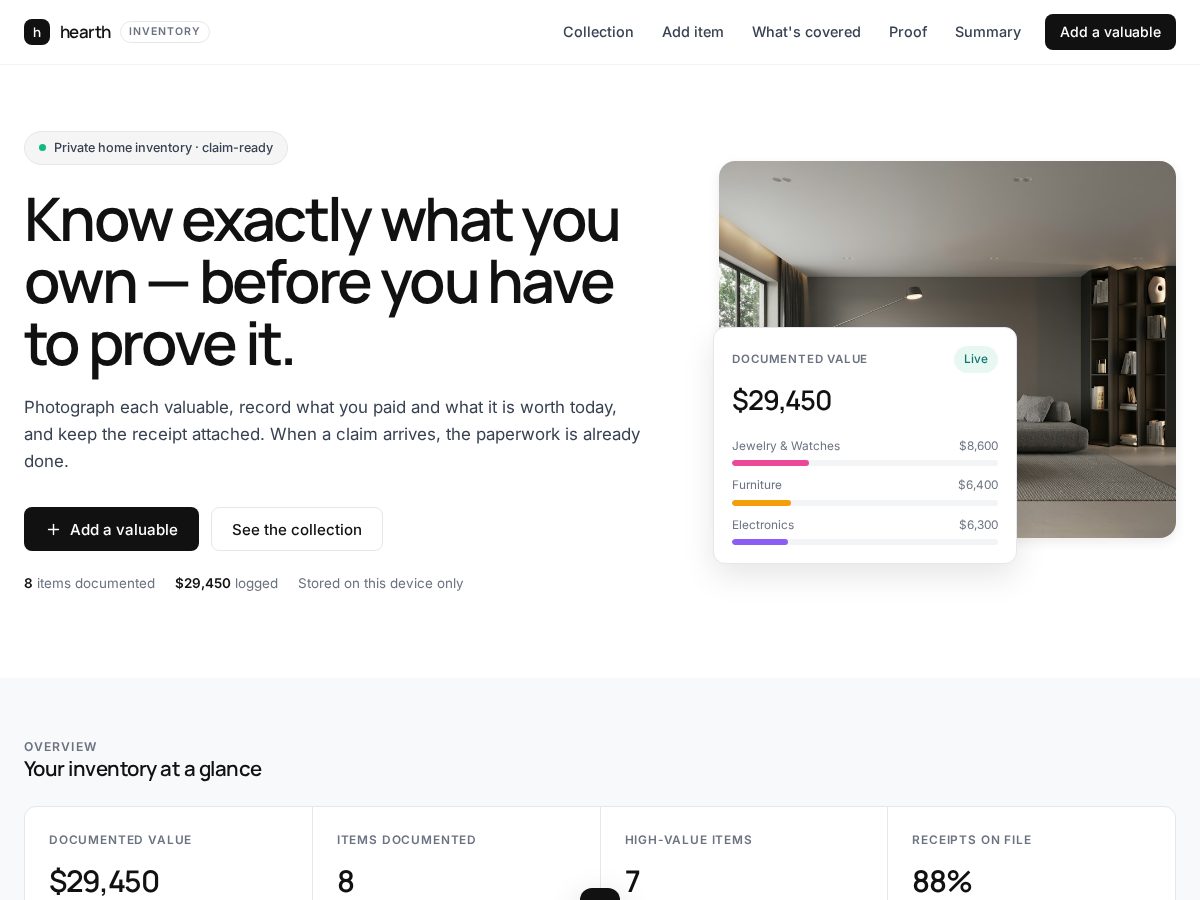 Landing-page snapshot of hearthinventory.com