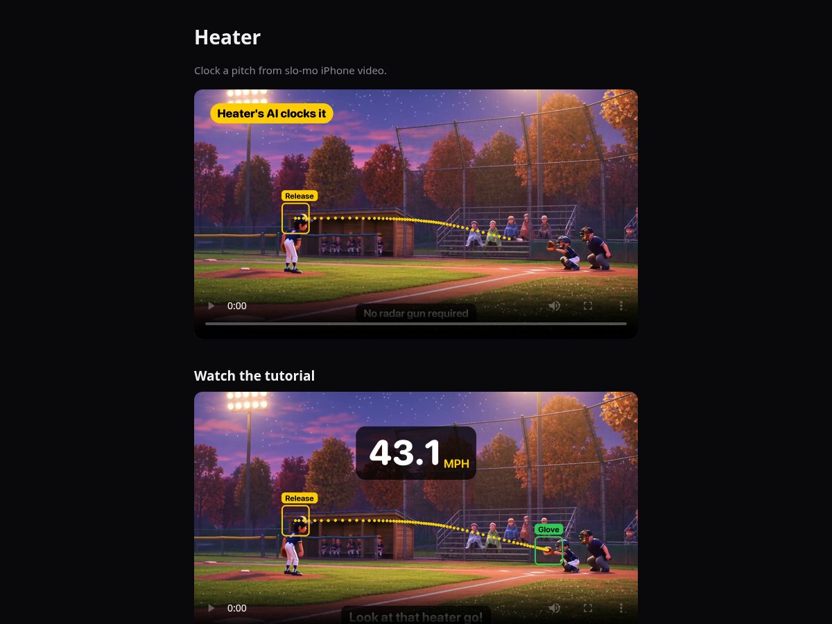 Landing-page snapshot of heaterpitch.com