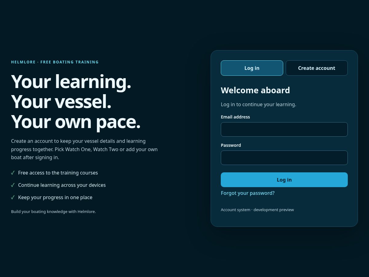 Landing-page snapshot of helmlore.com