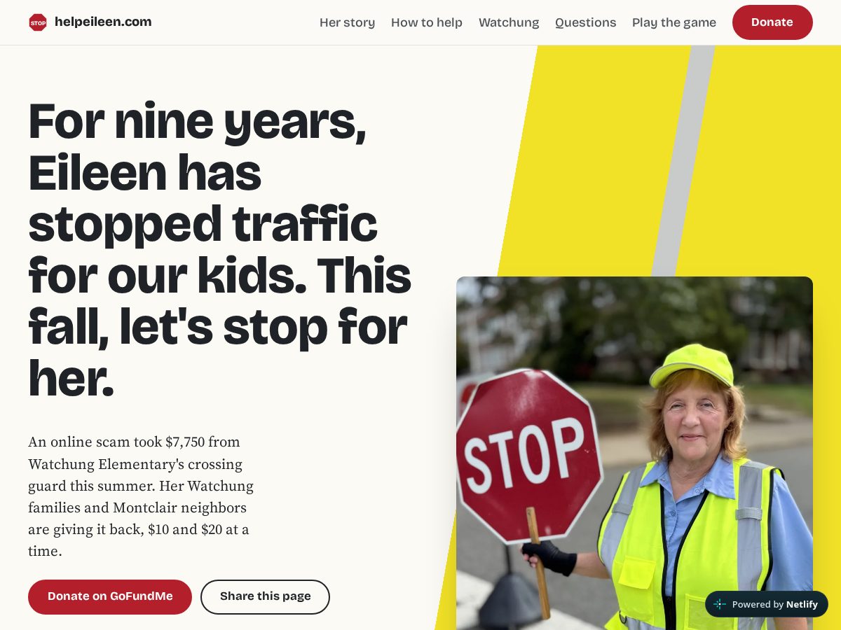 Landing-page snapshot of helpeileen.com