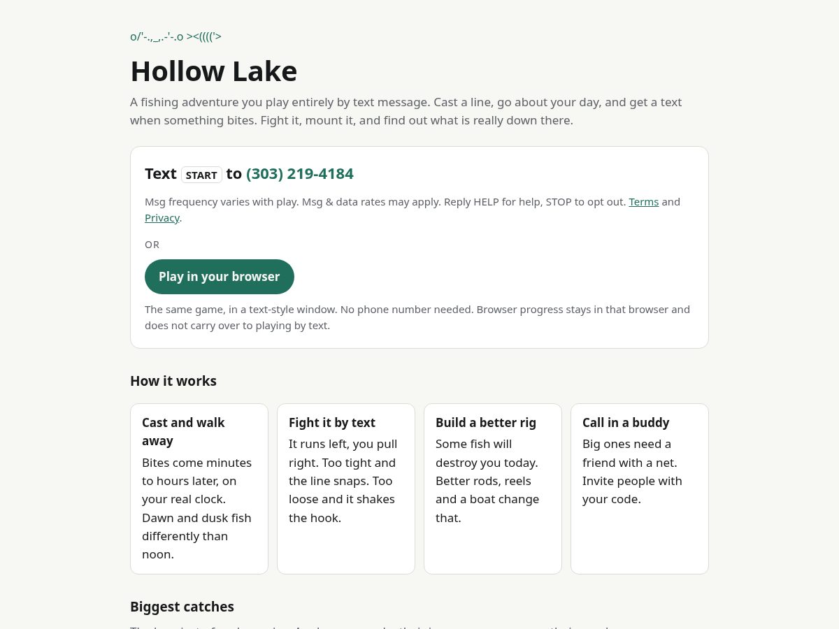 Landing-page snapshot of hollowlakesms.com