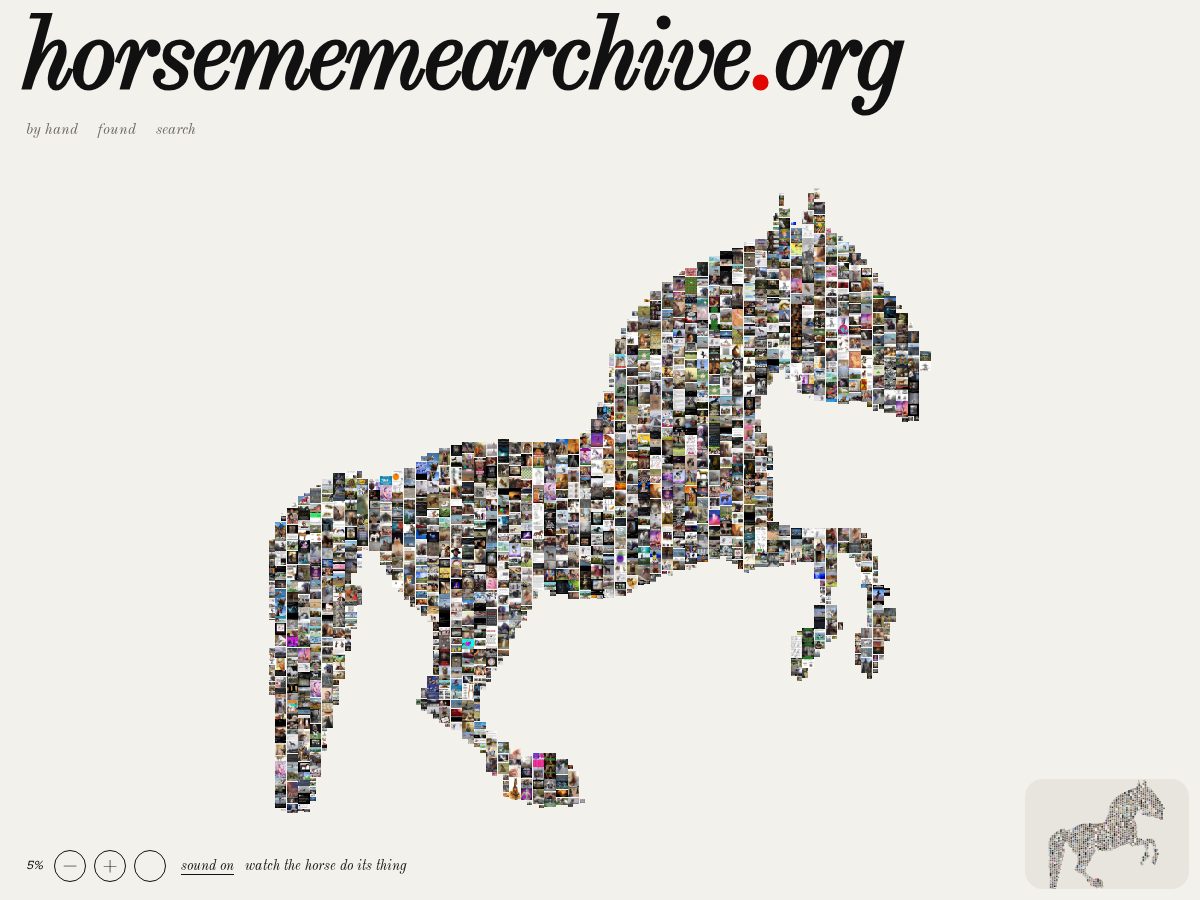 Landing-page snapshot of horsememearchive.org