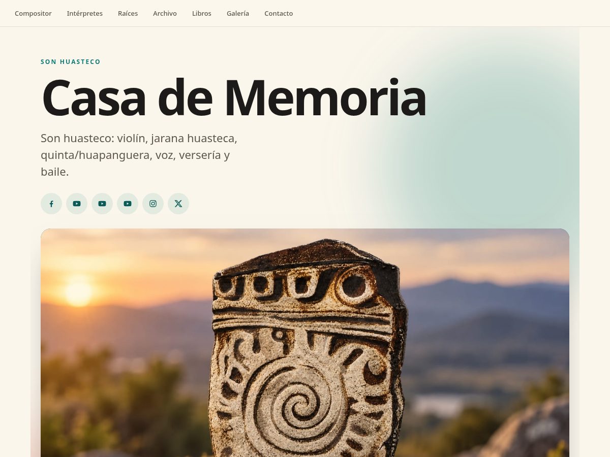 Landing-page snapshot of huastecmemory.com