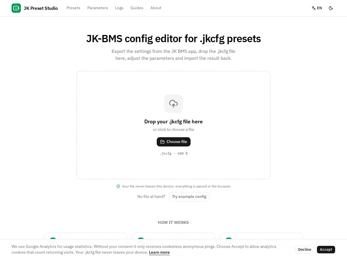 Landing-page snapshot of jkpreset.com