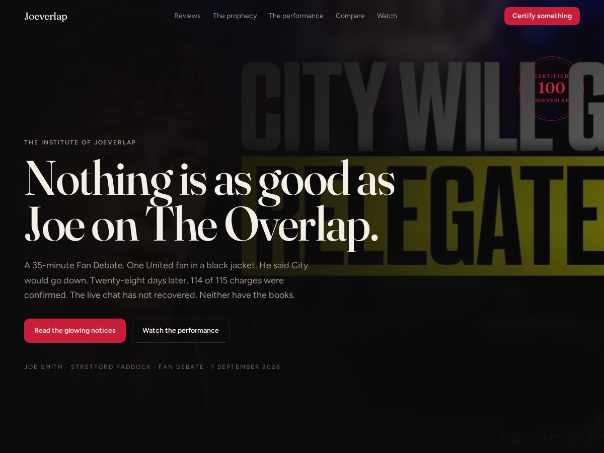 Landing-page snapshot of joeverlap.lol