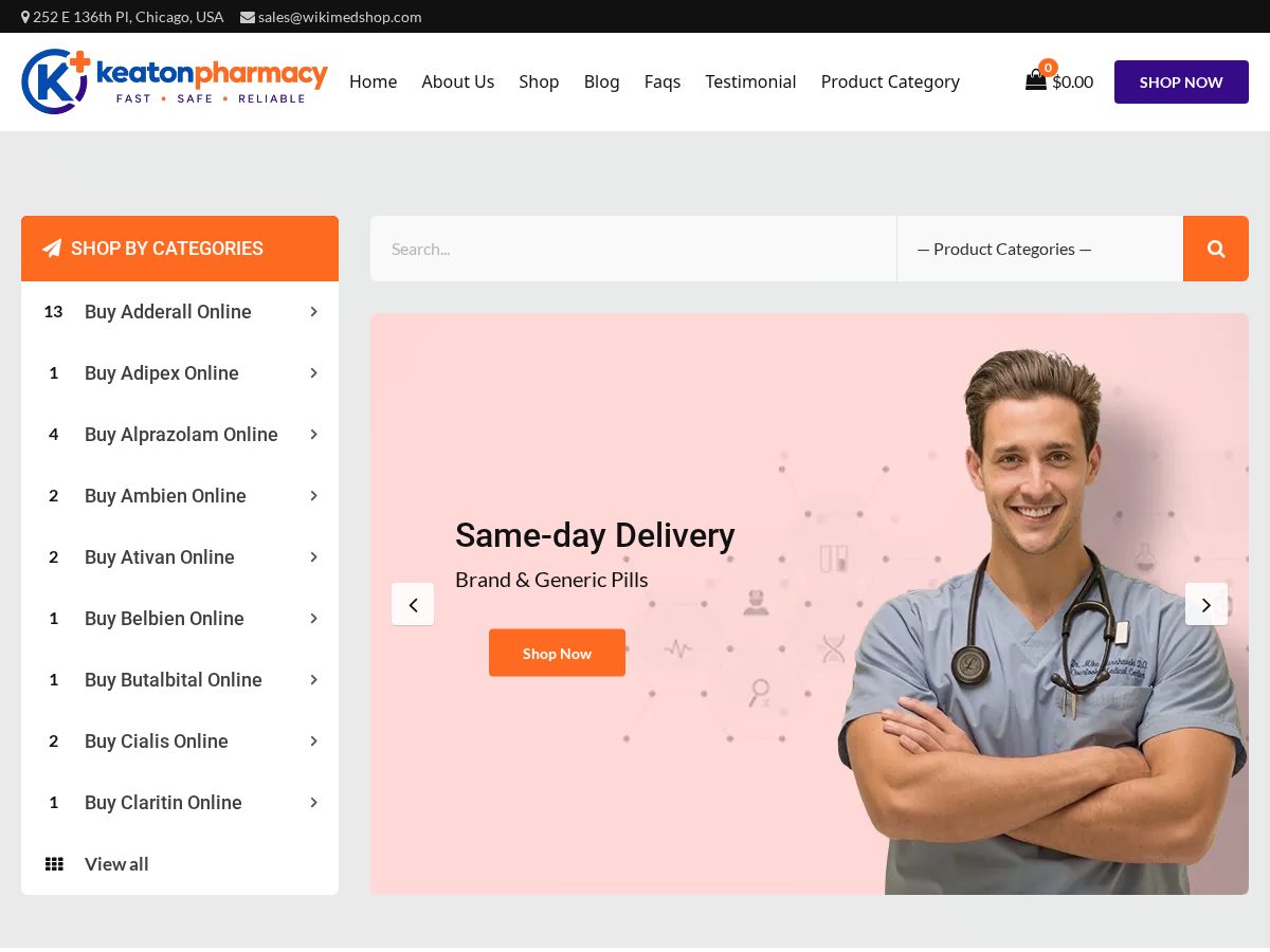 Landing-page snapshot of keatonpharmacy.com