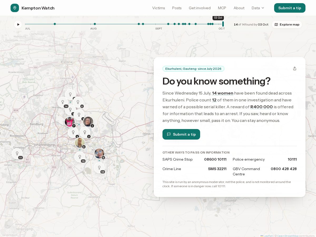 Landing-page snapshot of kempton.watch