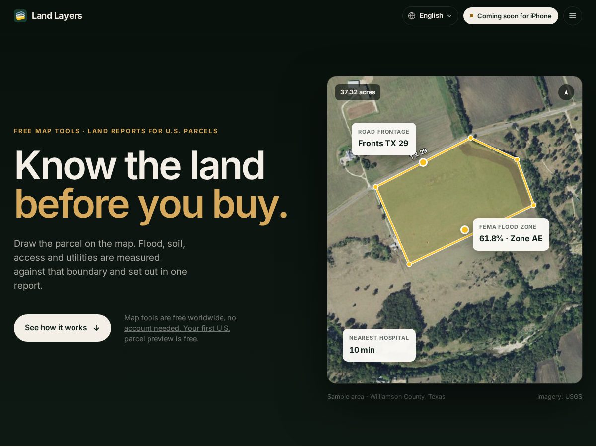 Landing-page snapshot of landlayers.com