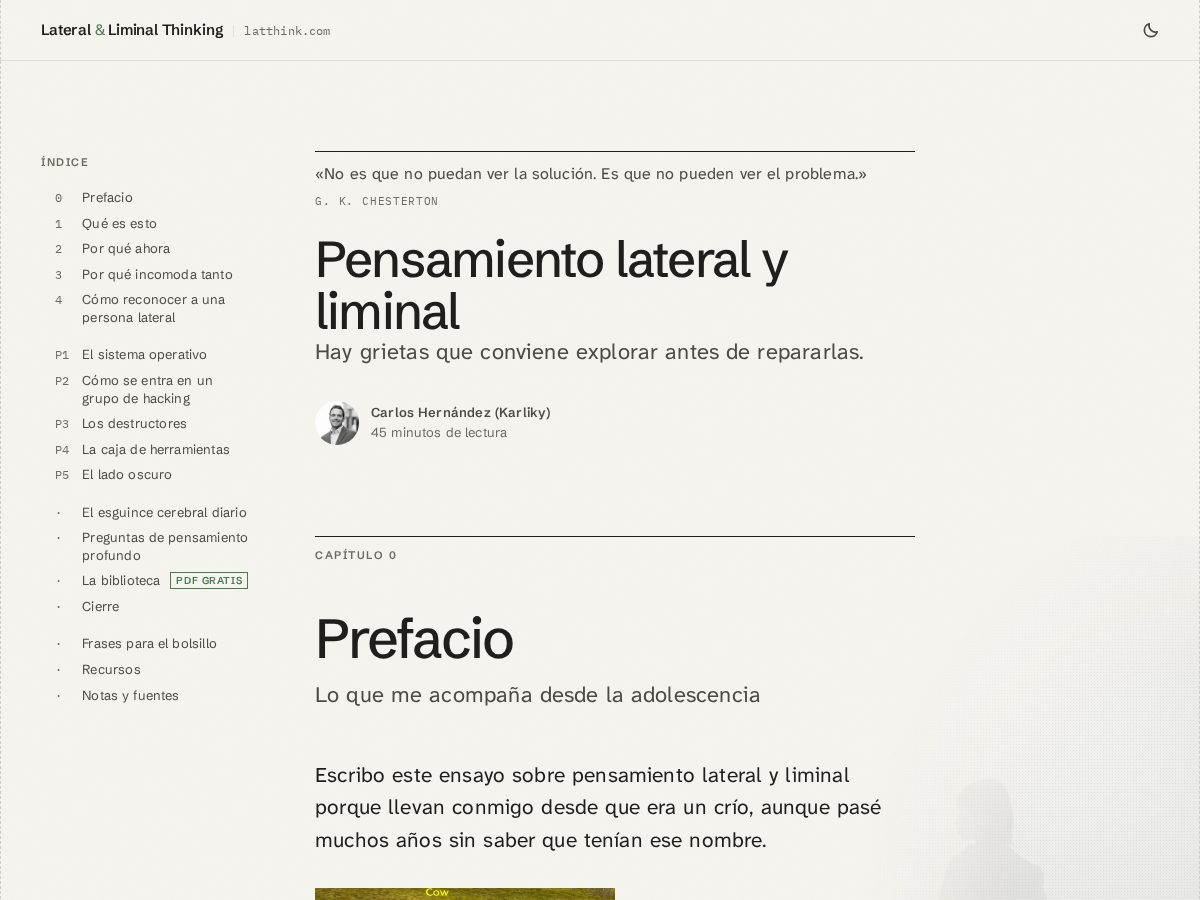 Landing-page snapshot of latthink.com
