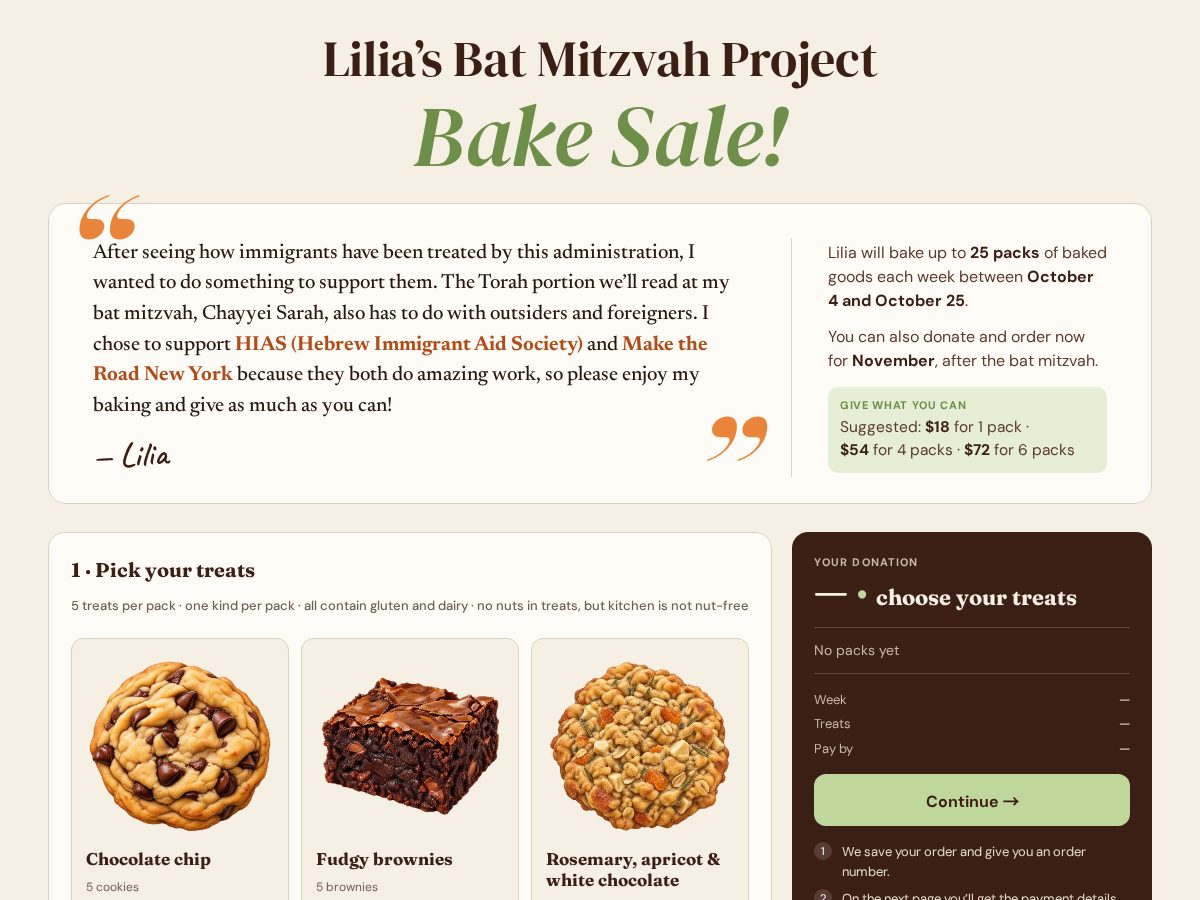 Landing-page snapshot of liliabakesale.com