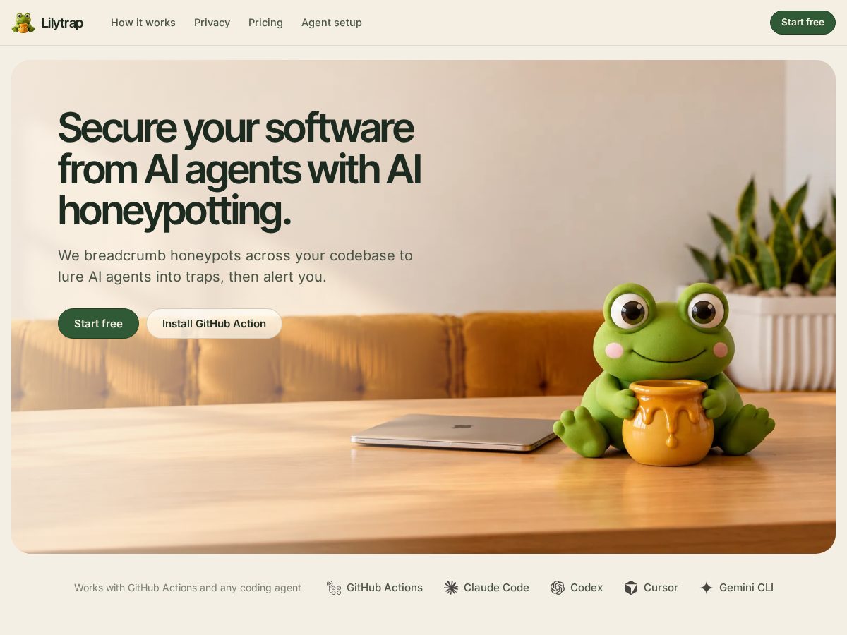 Landing-page snapshot of lilytrap.com