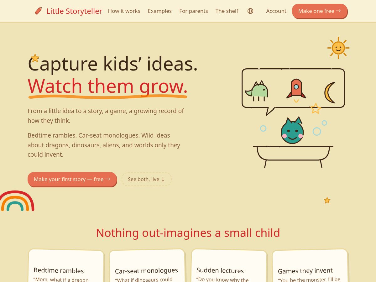 Landing-page snapshot of littlestoryteller.site