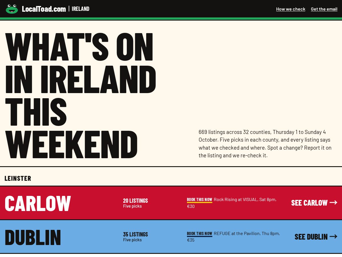 Landing-page snapshot of localtoad.com