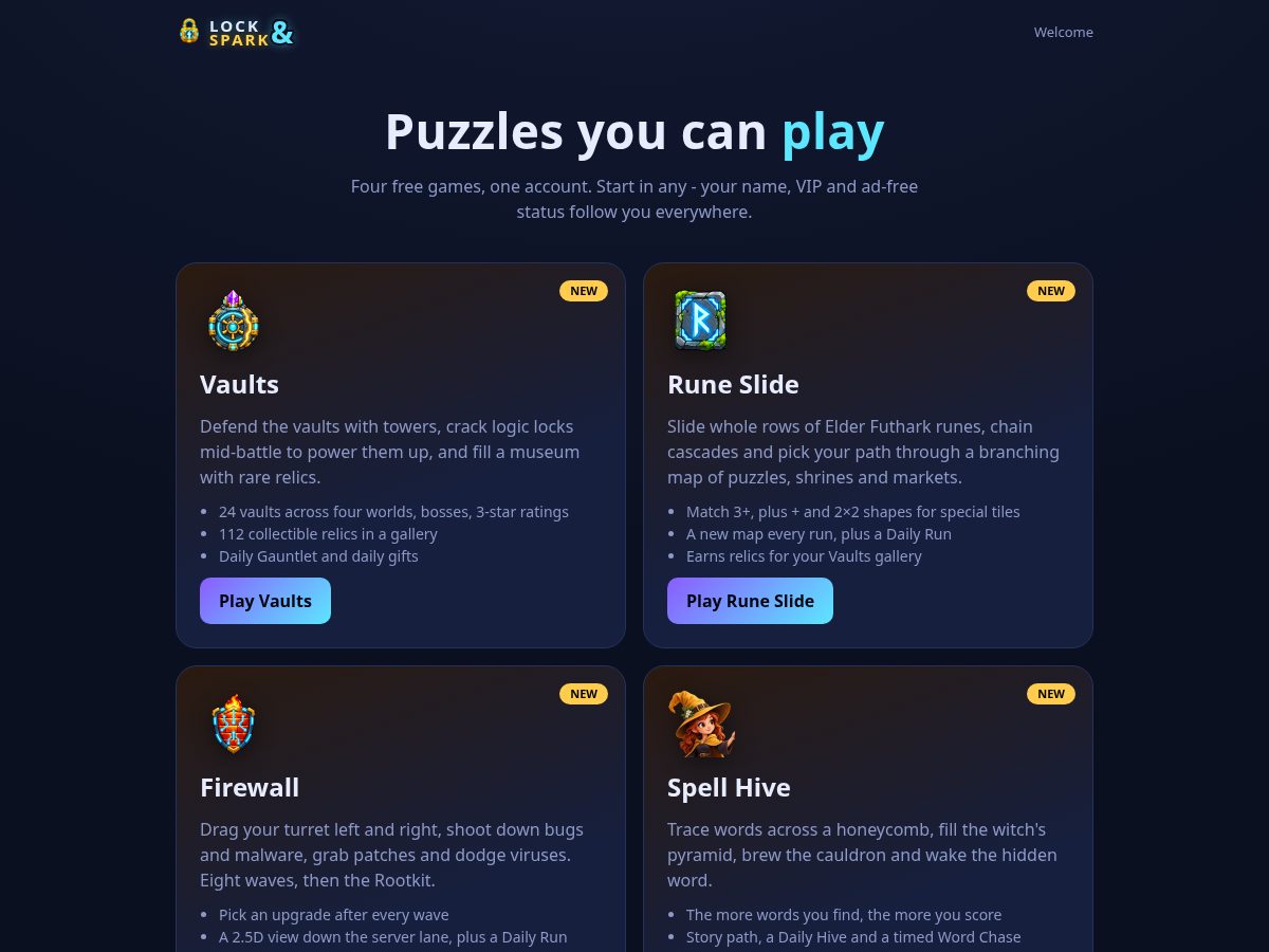 Landing-page snapshot of lockandspark.com