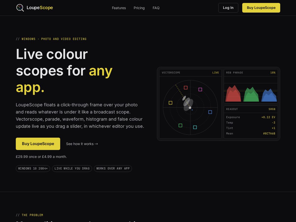 Landing-page snapshot of loupescope.com