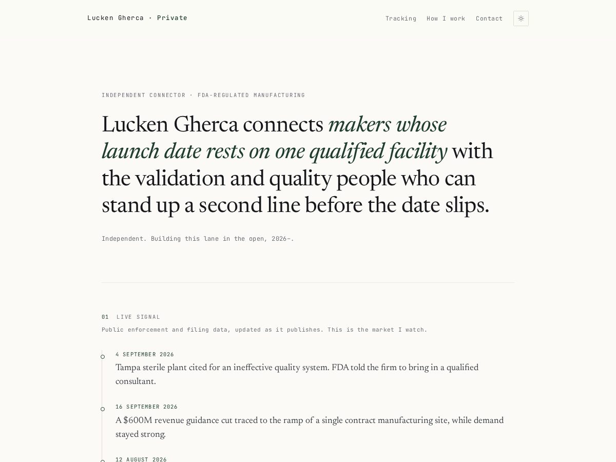 Landing-page snapshot of luckenconnects.com
