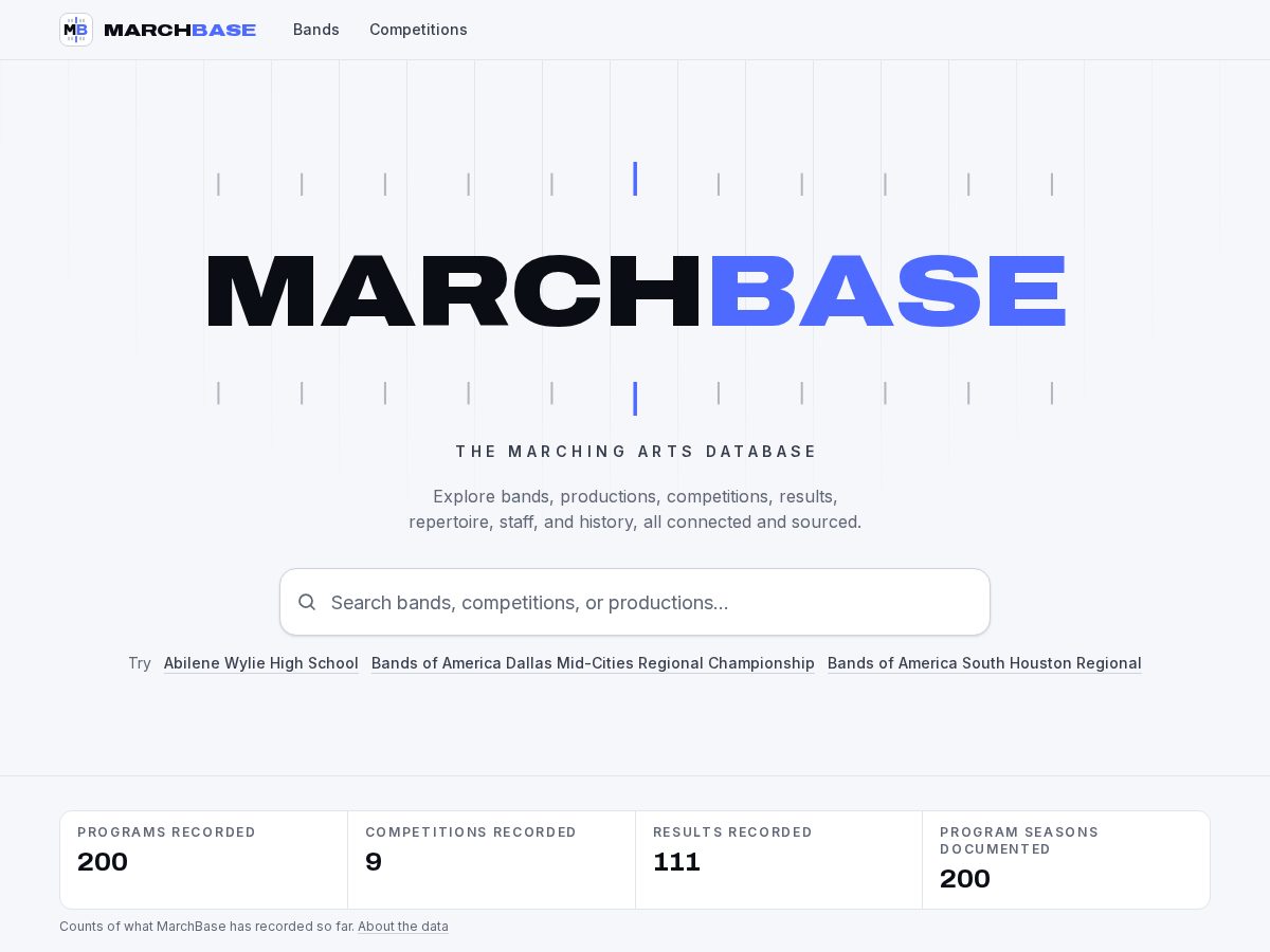 Landing-page snapshot of marchbase.com