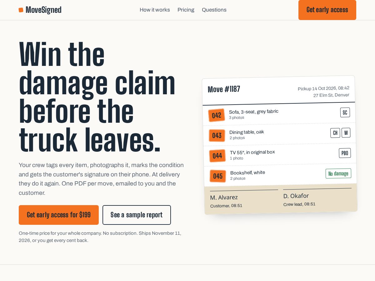 Landing-page snapshot of movesigned.com