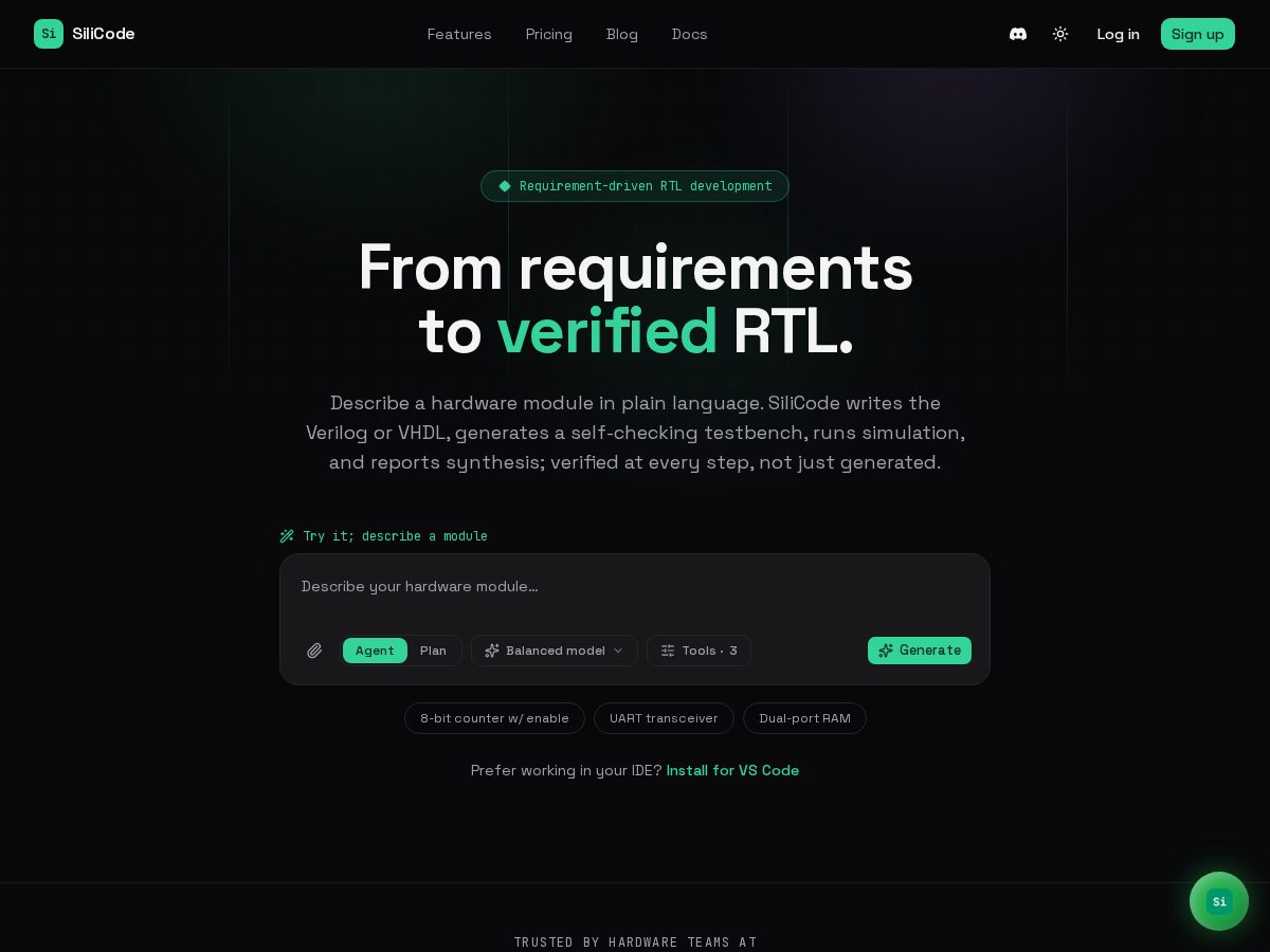 Landing-page snapshot of mysilicode.com